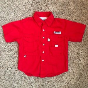 Red Columbia Boys PFG fishing shirt (XXS 4/5)